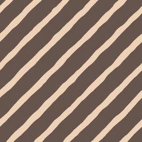 Chunky Textured Stripe // medium scale // taupe & cream