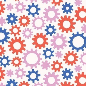 Gears in Blue and Pink
