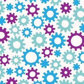 Gears in Green, Purple and Blue