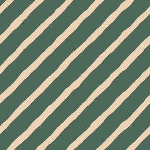 Chunky Texture Stripe // medium scale // green & cream