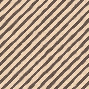 Even Textured Stripe // large scale // taupe & cream