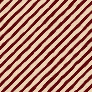 Even Textured Stripe // medium scale // red & cream