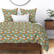 Love Blooming Abstract Floral on Teal