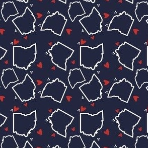 Ohio Hearts and Dots Navy and White
