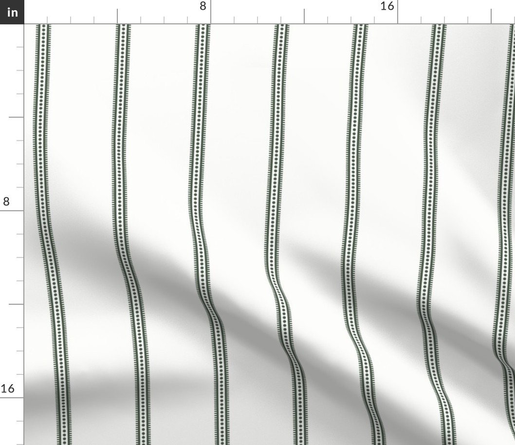 Winged Stripe: Forest Green Bandana Stripe, Fringed Stripe