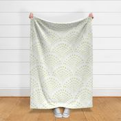 abstract shell dots - honeydew scallop - coastal green wallpaper