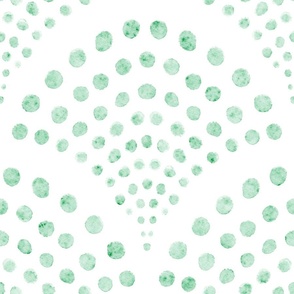 abstract shell dots - jade scallop - coastal green wallpaper