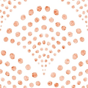abstract shell dots - peach scallop - coastal salmon wallpaper