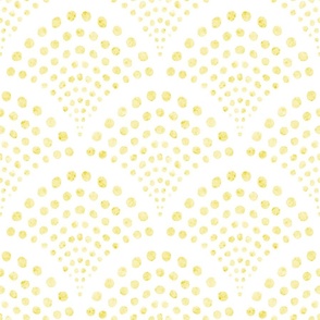 small scale abstract shell dots - buttercup scallop - coastal yellow wallpaper