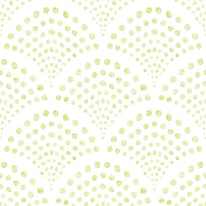 small scale abstract shell dots - honeydew scallop - coastal green wallpaper
