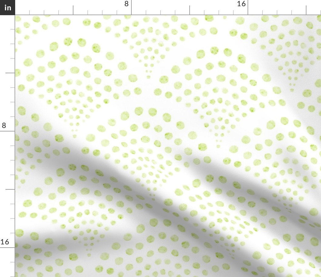 small scale abstract shell dots - honeydew scallop - coastal green wallpaper