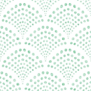 small scale abstract shell dots - jade scallop - coastal green wallpaper