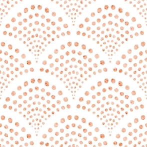 small scale abstract shell dots - peach scallop - coastal salmon wallpaper
