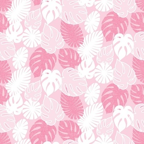 Tonal Tropical Leaves - Soft Pinks - Regular Scale