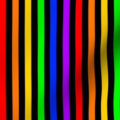 Rainbow stripes on black