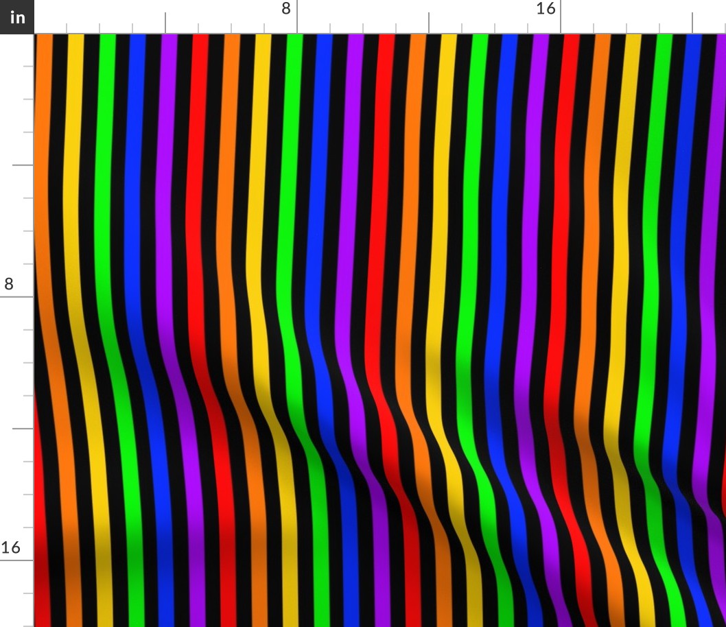 Rainbow stripes on black