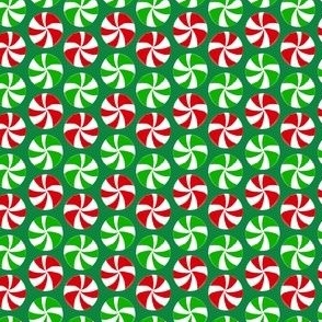 Peppermint Candies Green Background Micro