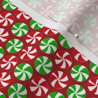 Peppermint Candies Red Background Micro