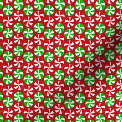 Peppermint Candies Red Background Micro