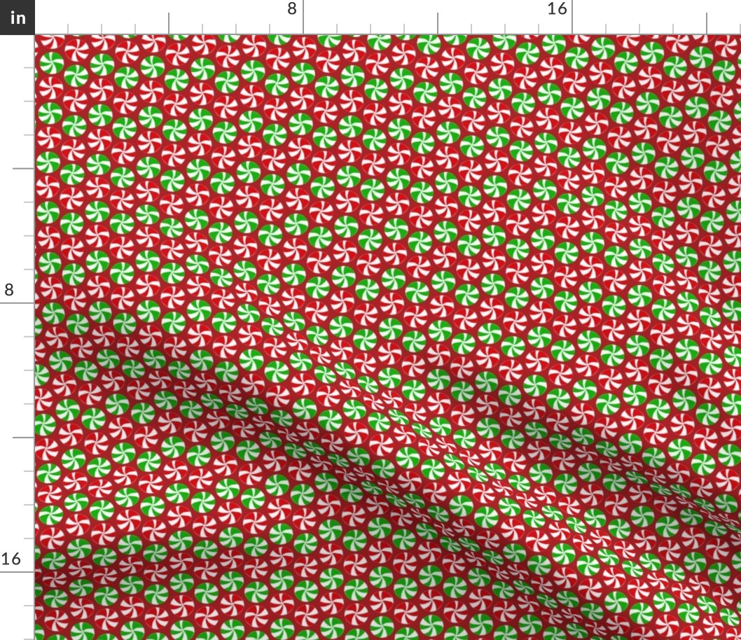 Peppermint Candies Red Background Micro