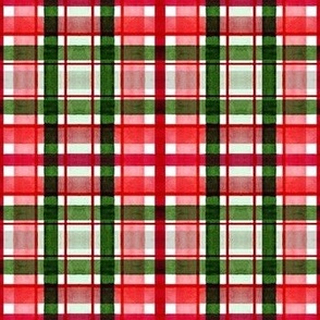 Watercolor Red and Green Plaid 