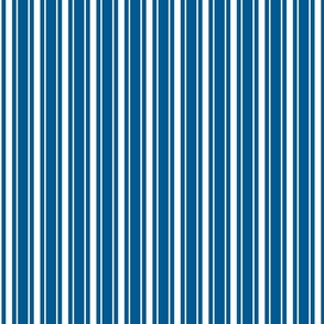 Imperial Blue White Mattress Ticking Bed Stripe