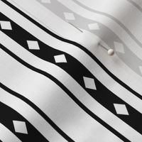 Black Harlequin Diamond Mattress Ticking Bed Stripe on White