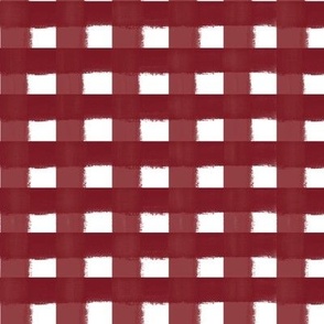 Painted dark red gingham