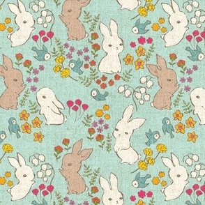 Vintage Bunnies {Summer Sky} small