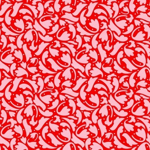 Christmas Damask Pink and Red