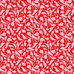 Christmas Damask Pink and Red Smaller