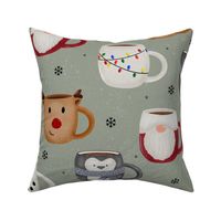 Christmas Mugs//Green - Large