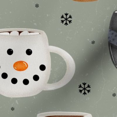 Christmas Mugs//Green - Large