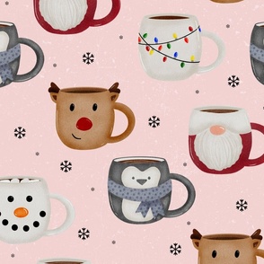 Christmas Mugs//Pink - Large