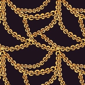 Gold Chain on Black