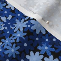 Simple Daisy Field - Cobalt blue - Small Scale