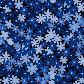 Simple Daisy Field - Cobalt blue - Small Scale