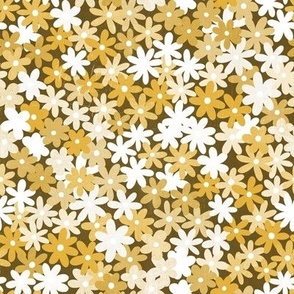 Simple Daisy Field - Gold Mustard - Small Scale