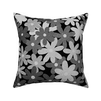 Simple Daisy Field - Grey - Large Scale