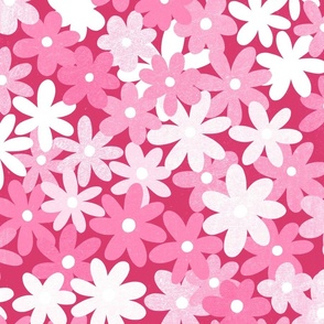 Simple Daisy Field - Pink - Large Scale