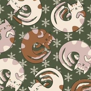 Cozy Christmas Cats // EARTHY // MEDIUM