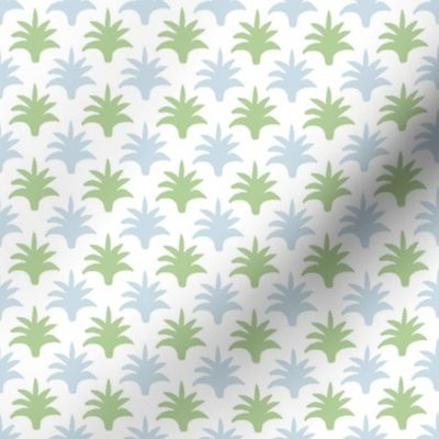 Pinecone blockprint soft blue and green copy