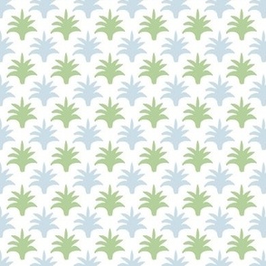 Pinecone blockprint soft blue and green copy