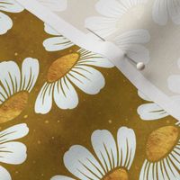 Daisy Stripe | Mustard Background