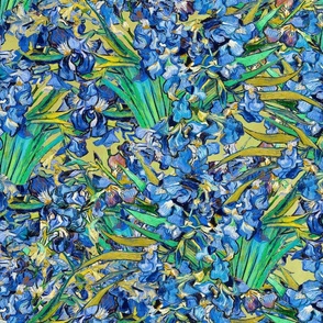Vincent Van Gogh "Irises" 4 gold background