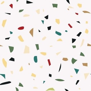 Neutral Terrazzo Print - Cream with Yellow, Green and Red