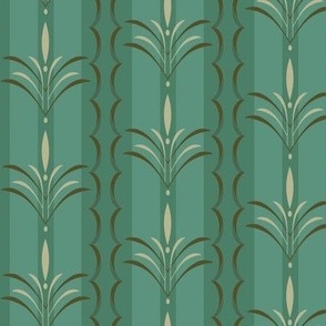 Art deco ornate stripe blue