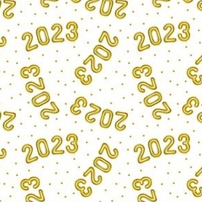 Happy New Year - 2023 - gold balloons on cream - LAD22