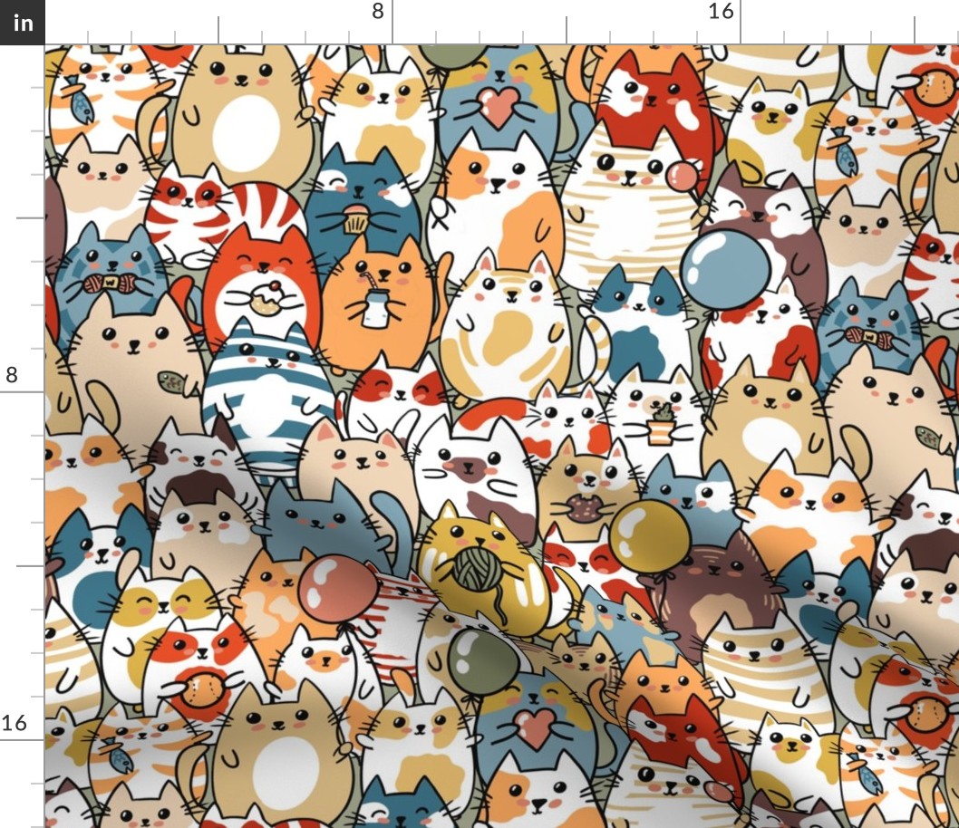 Cute Colourful Cats Party Time