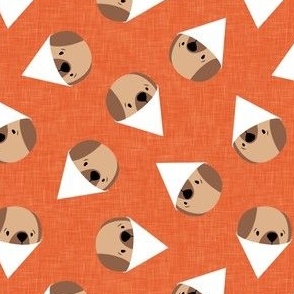 Dog Ice Cream - Dog cone of shame - cute dog fabric - orange - LAD22